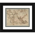 thumbnail image 1 of Eugène Delacroix 24x19 Black Ornate Framed Double Matted Museum Art Print Titled: The Triumph of Genius Over Envy (ca. 1849-51), 1 of 5