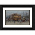 thumbnail image 1 of Eugène Galien-Laloue 18x12 Black Ornate Wood Framed Double Matted Museum Art Print Titled - The Theatre Du Chatelet, Paris, 1 of 5