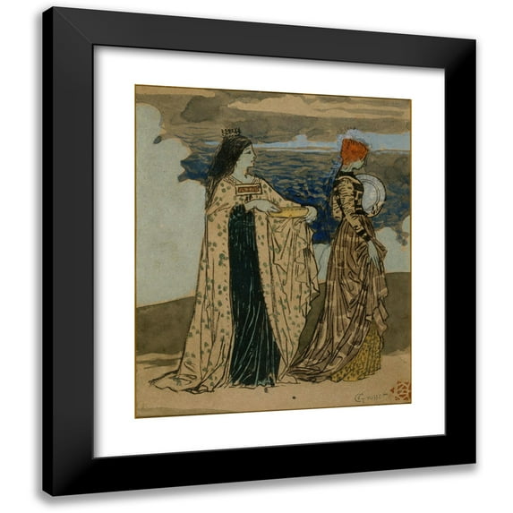 Eugène Grasset 12x14 Black Modern Framed Museum Art Print Titled - Legendary Princess