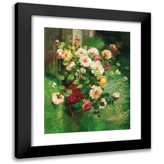Eugène Henri Cauchois 20x24 Black Modern Framed Museum Art Print Titled - Roses
