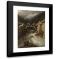 thumbnail image 1 of Eugène Isabey 18x24 Black Modern Framed Museum Art Print Titled - A Bridge with Travellers Crossing a Torrent in the Pyrenees, 1 of 5