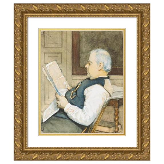Eugène Jansson 12x14 Gold Ornate Wood Frame and Double Matted Museum Art Print Titled - Portrait of the Artist's Father (1888)