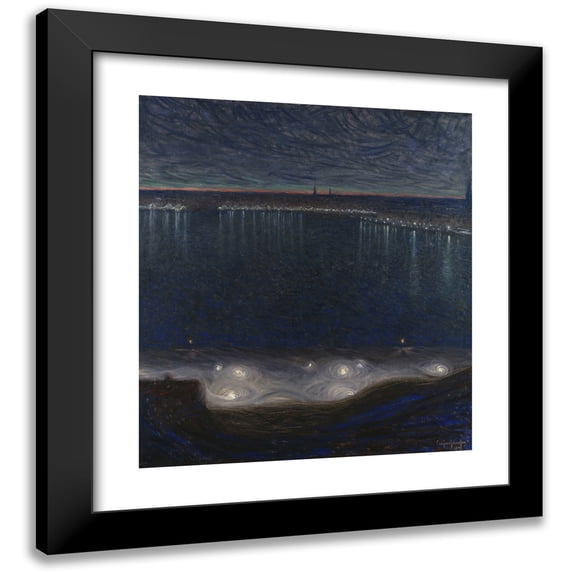 Eugène Jansson 20x22 Black Modern Framed Museum Art Print Titled - Riddarfjarden, Stockholm (1898)