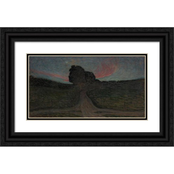 Eugène Jansson 24x15 Black Ornate Framed Double Matted Museum Art Print Titled: Evening Mood-Lidingo (1900)