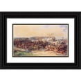 thumbnail image 1 of Eugène Lami 18x12 Black Ornate Wood Framed Double Matted Museum Art Print Titled - A Military Review at Woolwich (1852), 1 of 5