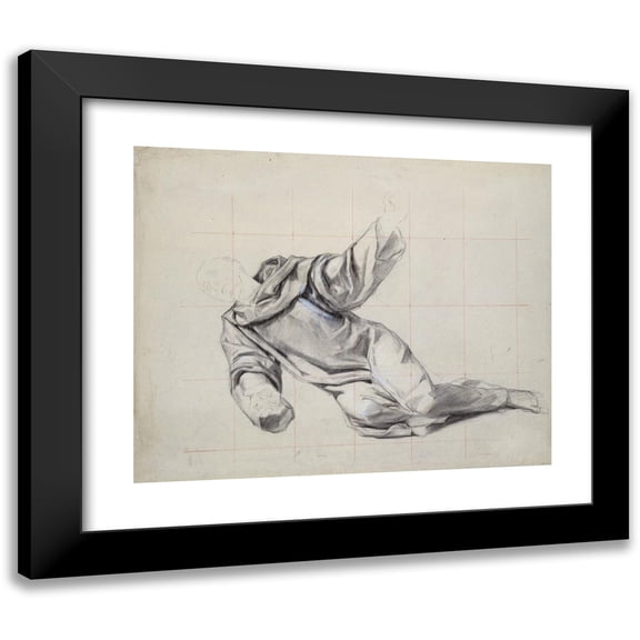 Eugène Leygue 14x12 Black Modern Framed Museum Art Print Titled - Falling Man (1830-77)