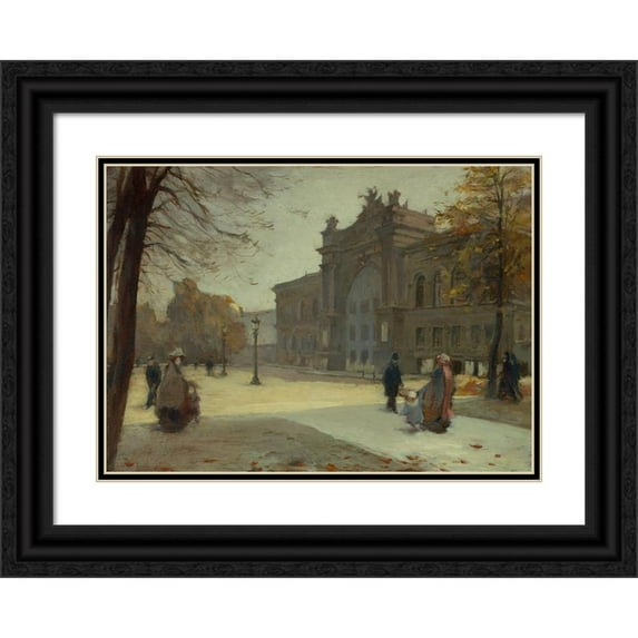 Eugène Trigoulet 24x18 Black Ornate Framed Double Matted Museum Art Print Titled: The Palais De L'Industrie (1899)