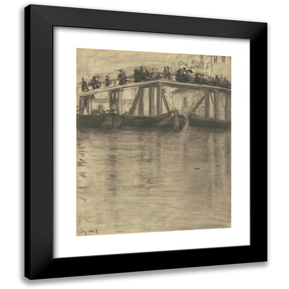 Eugène Vail 20x24 Black Modern Framed Museum Art Print Titled - Venetian Bridge (C. 1900-1920)