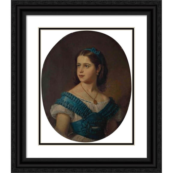 Eugen Felix 20x24 Black Ornate Framed Double Matted Museum Art Print Titled: Portrait of Madame Leon Fould, Nee Ephrussi