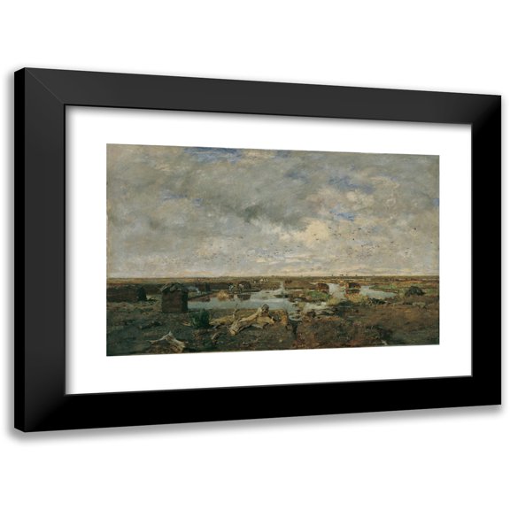 Eugen Jettel 14x11 Black Modern Framed Museum Art Print Titled - Great Moor Landscape (1879)