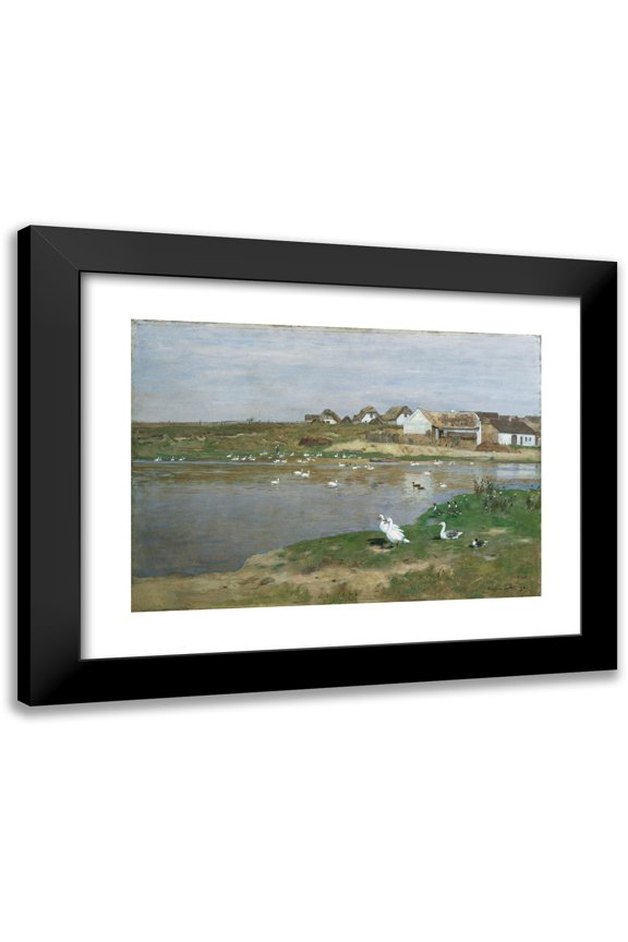 Eugen Jettel 14x11 Black Modern Framed Museum Art Print Titled - The Goose Pond in Kotting-Neusiedl (1898)