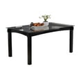 thumbnail image 1 of Eugene 59" Rectangular Dining Table, Cappuccino Wood & Beveled Glass, 1 of 9