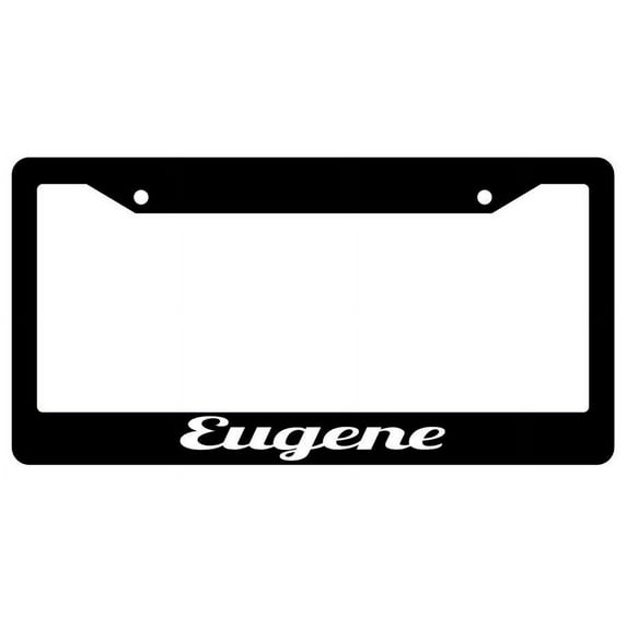 Eugene Black Plastic License Plate Frame