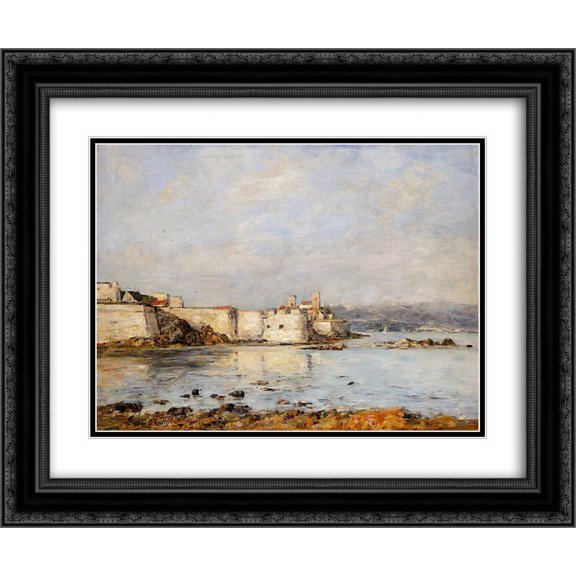 Eugene Boudin 2x Matted 24x20 Black Ornate Framed Art Print 'Antibes, the Fortifications'