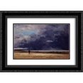thumbnail image 1 of Eugene Boudin 2x Matted 24x20 Black Ornate Framed Art Print 'Deauville, Low Tide', 1 of 2