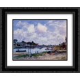 thumbnail image 1 of Eugene Boudin 2x Matted 24x20 Black Ornate Framed Art Print 'The Bridge over the Toques at Deauville', 1 of 2