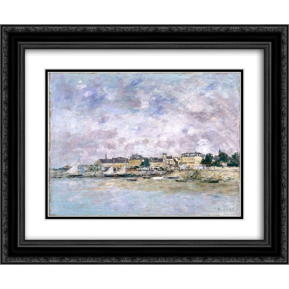 Eugene Boudin 2x Matted 24x20 Black Ornate Framed Art Print 'The Port, Trouville'
