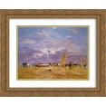 thumbnail image 1 of Eugene Boudin 2x Matted 24x20 Gold Ornate Framed Art Print 'Pier Deauville', 1 of 2