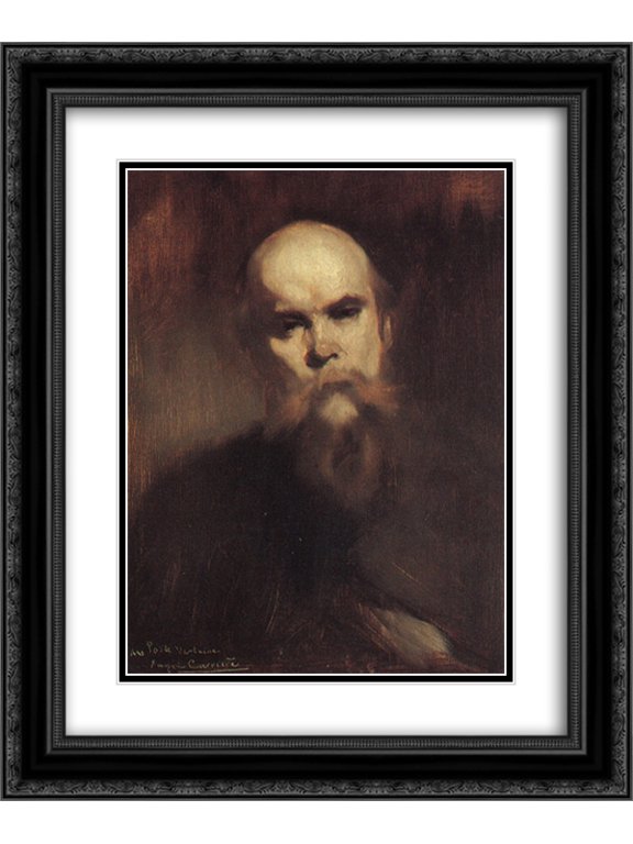 Eugene Carriere 2x Matted 20x24 Black Ornate Framed Art Print 'Portrait of Paul Verlaine '