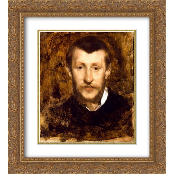 Eugene Carriere 2x Matted 20x24 Gold Ornate Framed Art Print 'Roger Marx '
