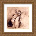 thumbnail image 1 of Eugene Delacroix 2x Matted 20x20 Gold Ornate Framed Art Print 'Study for Marphisa', 1 of 2