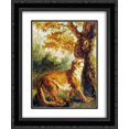 thumbnail image 1 of Eugene Delacroix 2x Matted 20x24 Black Ornate Framed Art Print 'Puma (Lioness watching prey)', 1 of 2