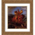 thumbnail image 1 of Eugene Delacroix 2x Matted 20x24 Gold Ornate Framed Art Print 'An Arab Horseman at the Gallop', 1 of 2
