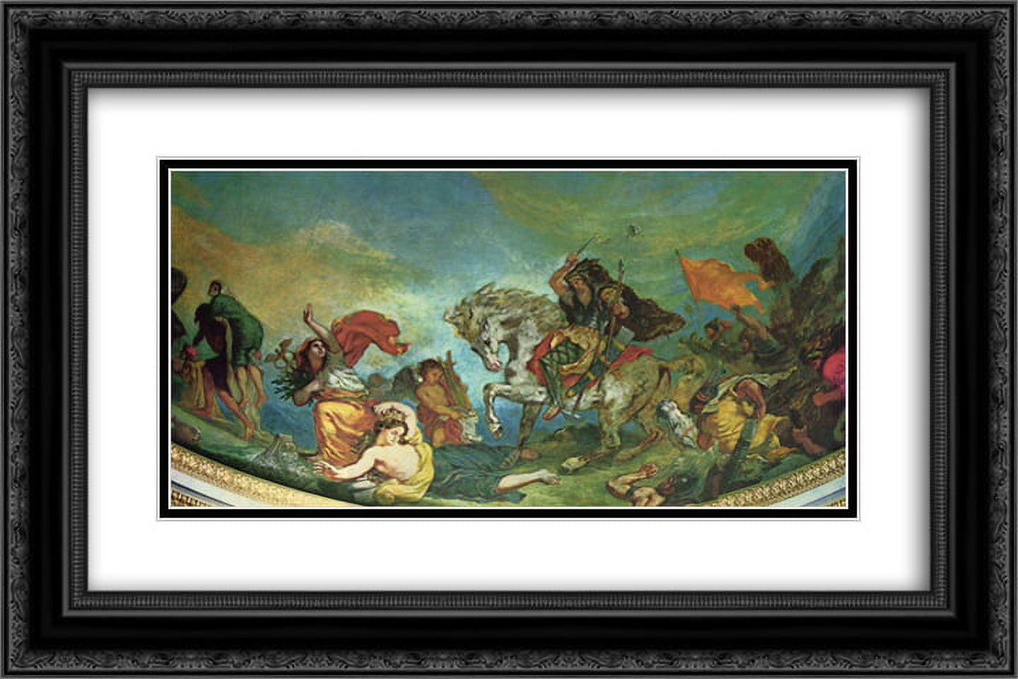 Eugene Delacroix 2x Matted 24x16 Black Ornate Framed Art Print