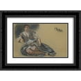 thumbnail image 1 of Eugene Delacroix 2x Matted 24x18 Black Ornate Framed Art Print 'Study for the painting Women of Algiers', 1 of 2