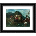 thumbnail image 1 of Eugene Delacroix 2x Matted 24x20 Black Ornate Framed Art Print 'African Pirates Abducting a Young Woman', 1 of 2
