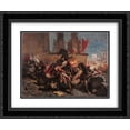 thumbnail image 1 of Eugene Delacroix 2x Matted 24x20 Black Ornate Framed Art Print 'The rape of Sabine women', 1 of 2