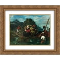 thumbnail image 1 of Eugene Delacroix 2x Matted 24x20 Gold Ornate Framed Art Print 'African Pirates Abducting a Young Woman', 1 of 2