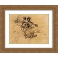 thumbnail image 1 of Eugene Delacroix 2x Matted 24x20 Gold Ornate Framed Art Print 'Illustration for Goethe's Faust', 1 of 2
