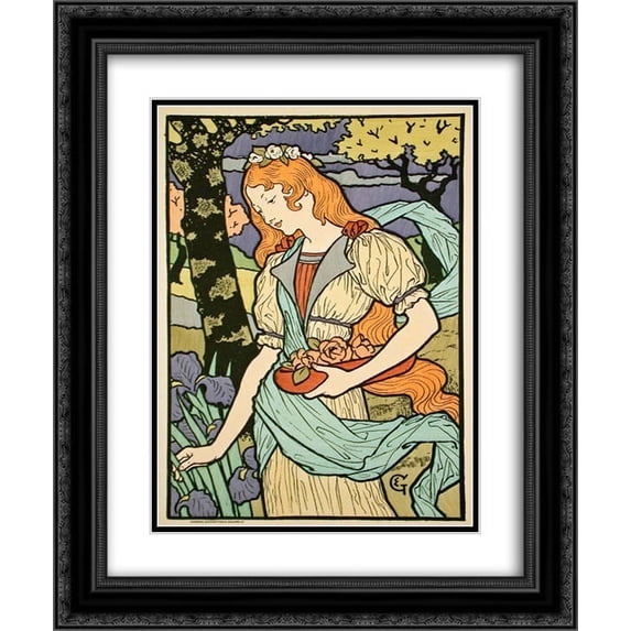 Eugene Grasset 2x Matted 20x24 Black Ornate Framed Art Print 'Grafton Gallery, from Les Affiche Illustrees '