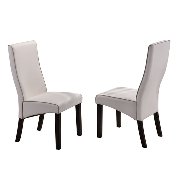 Eugene Parsons Dining Chairs, White Faux Leather, (Set of 2)