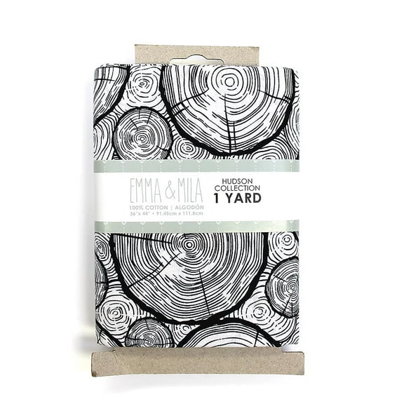 Eugene Textiles 100% Premium quilting Cotton Hudson Wood Precut 1 Yard , 44' , White color