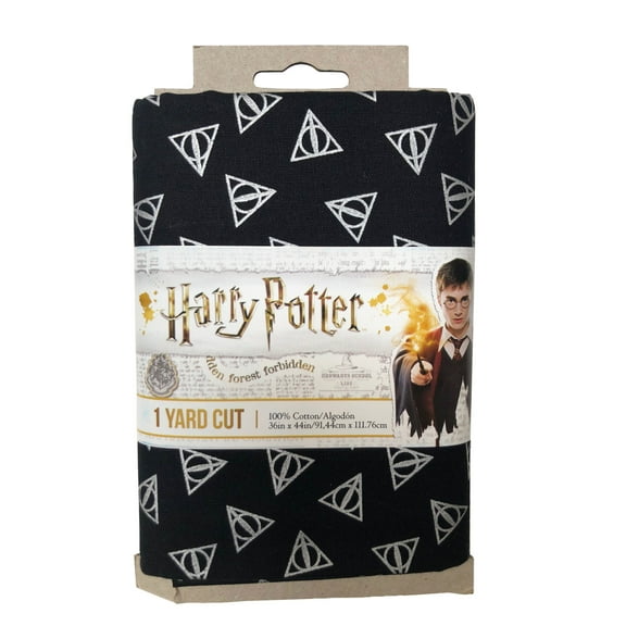 Eugene Textiles Premium 100% Cotton Fabric Harry Potter Deathly Hallows, 44" x 1 yard, Precut