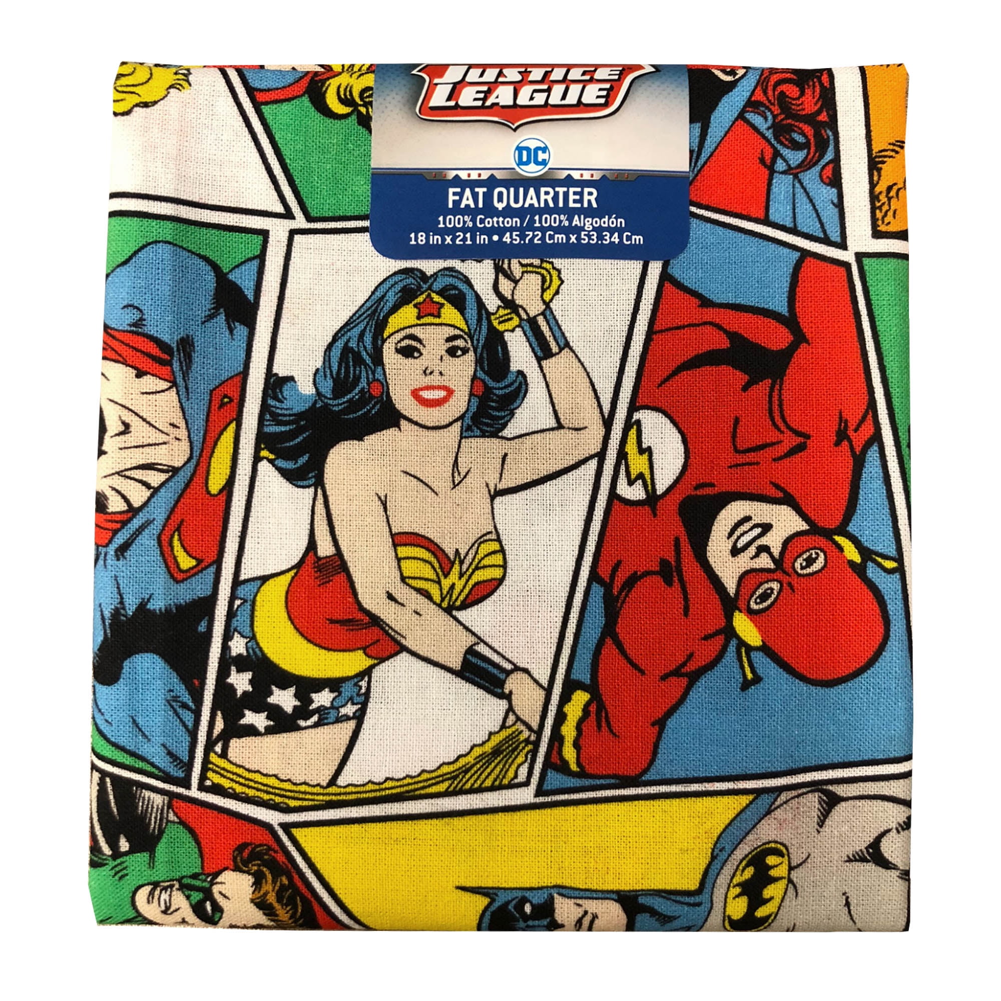 Eugene Textiles Premium Crafted Licensed DC Comics Group 100% Quilting Cotton 18" x 21" Precut Fat Quarter Multicolor