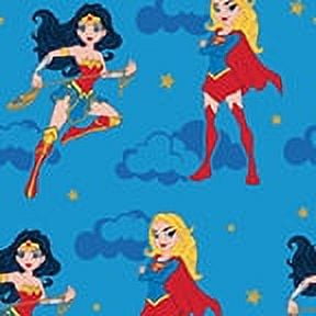 Eugene Textiles Premium Crafted Licensed Wonder Women 100% quilting Cotton 18" x 21" Precut Fat Quarter Multi color