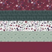 Eugene Textiles Premium Wild Hearts 100% Cotton 18 x 21 Fat Quarter Bundle , 5 designs , Fabric Bundle Multi - color