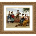 thumbnail image 1 of Eugene de Blaas 2x Matted 22x20 Gold Ornate Framed Art Print 'The Serenade', 1 of 2
