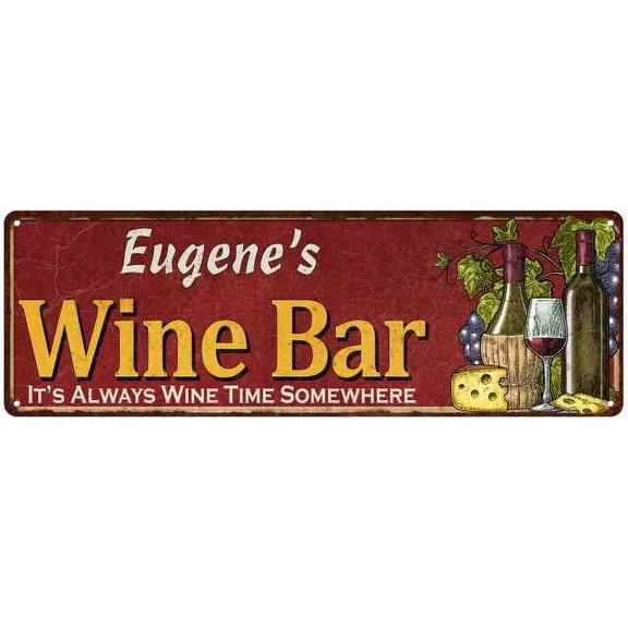 Eugene's Wine Bar Red Gift Home Kitchen Decor 6x18 Sign 206180056289
