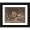 thumbnail image 1 of Eugenio Lucas Velázquez 14x12 Black Ornate Wood Framed Double Matted Museum Art Print Titled: Arabs Resting (1817-70), 1 of 5