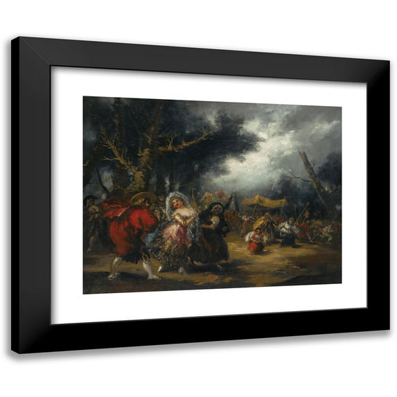Eugenio Lucas Villamil 14x12 Black Modern Framed Museum Art Print Titled - The Procession (The Procession)