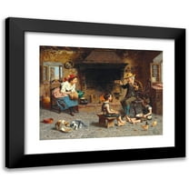 Eugenio Zampighi 14x12 Black Modern Framed Museum Art Print Titled - Storytime