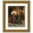 thumbnail image 1 of Eugenio Zampighi 15x18 Gold Ornate Wood Frame and Double Matted Museum Art Print Titled - Grandpa's Coffee, 1 of 4