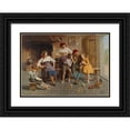 thumbnail image 1 of Eugenio Zampighi 18x14 Black Ornate Wood Framed Double Matted Museum Art Print Titled - Visiting Grandfather, 1 of 5