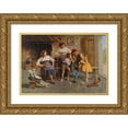 thumbnail image 1 of Eugenio Zampighi 18x14 Gold Ornate Wood Frame and Double Matted Museum Art Print Titled - Visiting Grandfather, 1 of 4