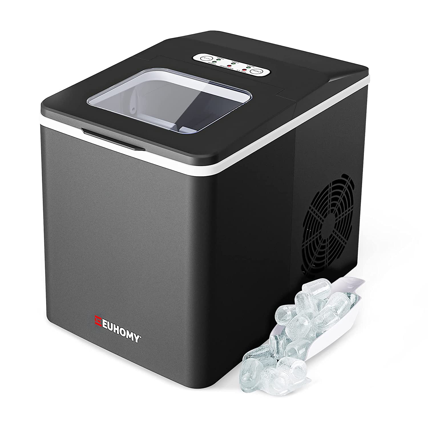 EUHOMY Portable Compact Countertop Ice Maker Machine With Ice Scoop And  Basket