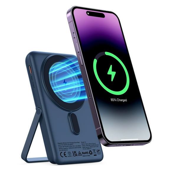 Euker Magnetic Wireless Portable Charger Power Bank 10,000mAh with Phone Stand for iPhone